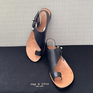 Rag & Bone Leather Arc Flat Toe Ring Sandal